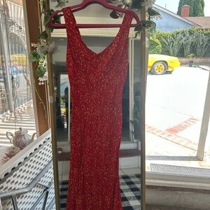 Reformation Red Floral Maxi Dress
